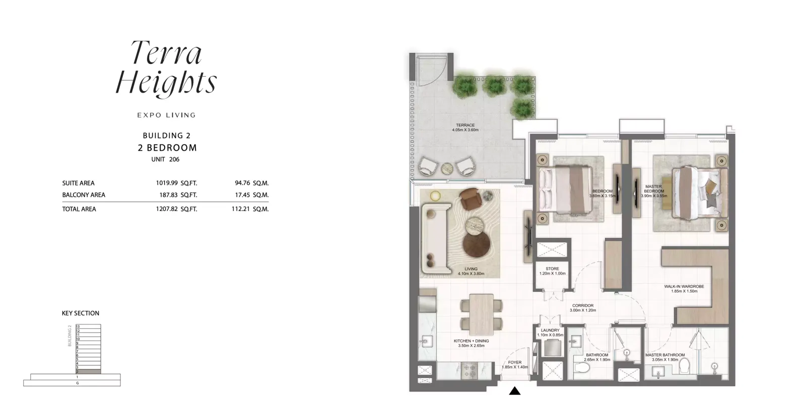 Floor plan for Type 206
