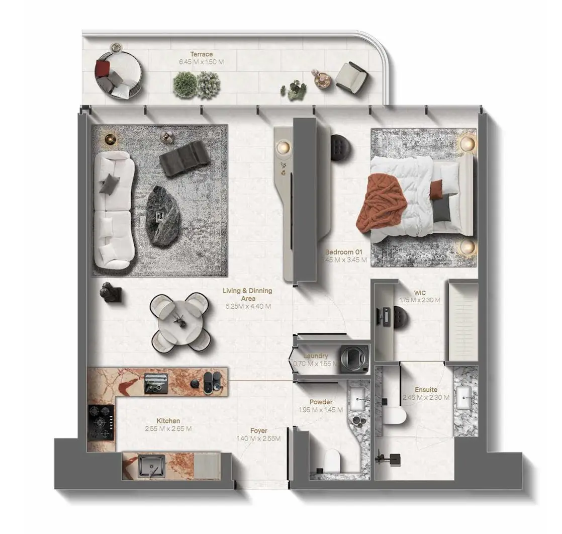 Floor plan for Type B1
