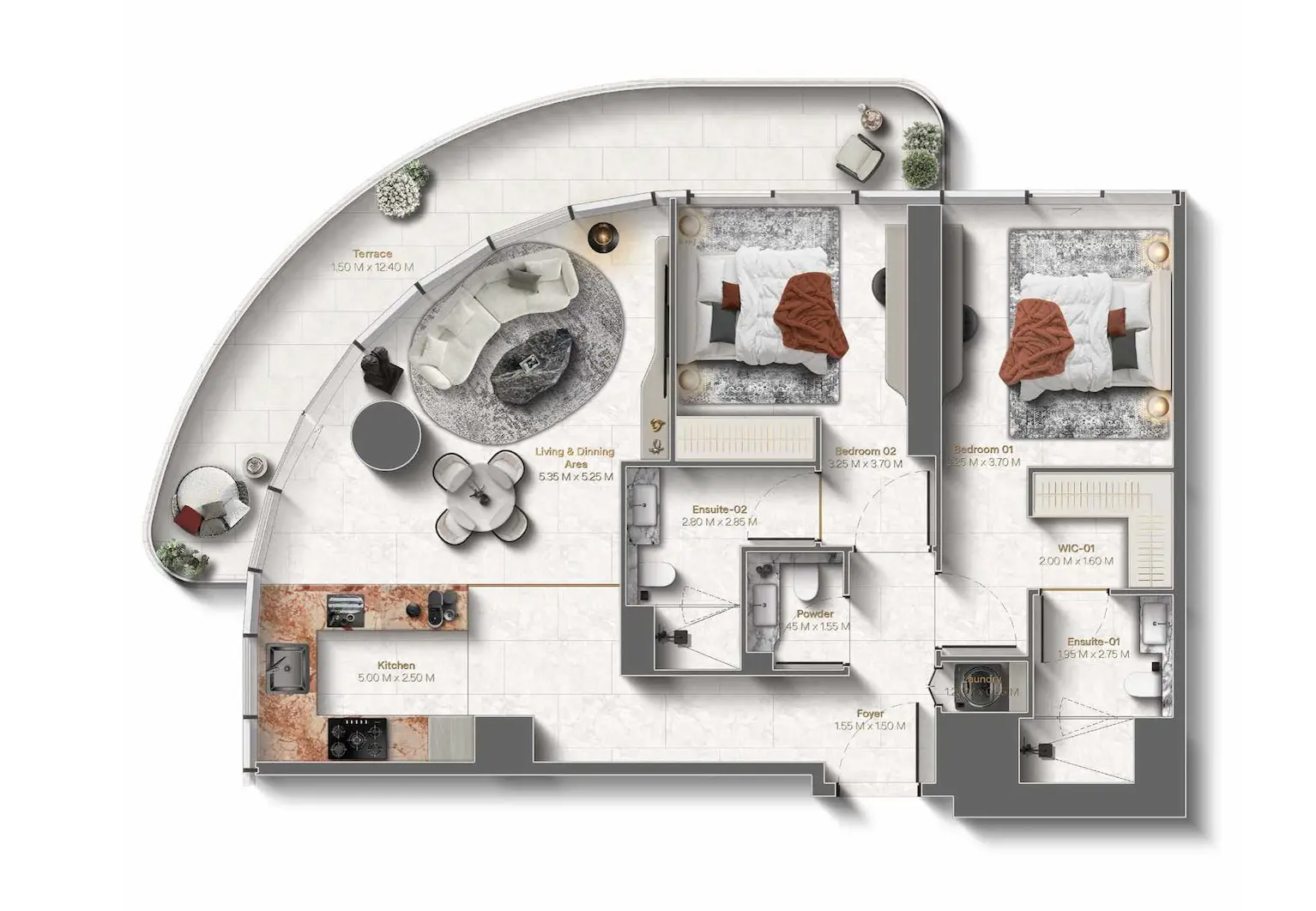Floor plan for Type A1