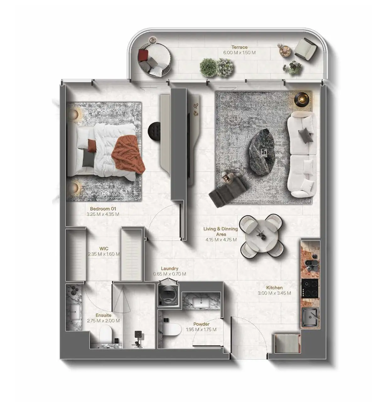 Floor plan for Type A1