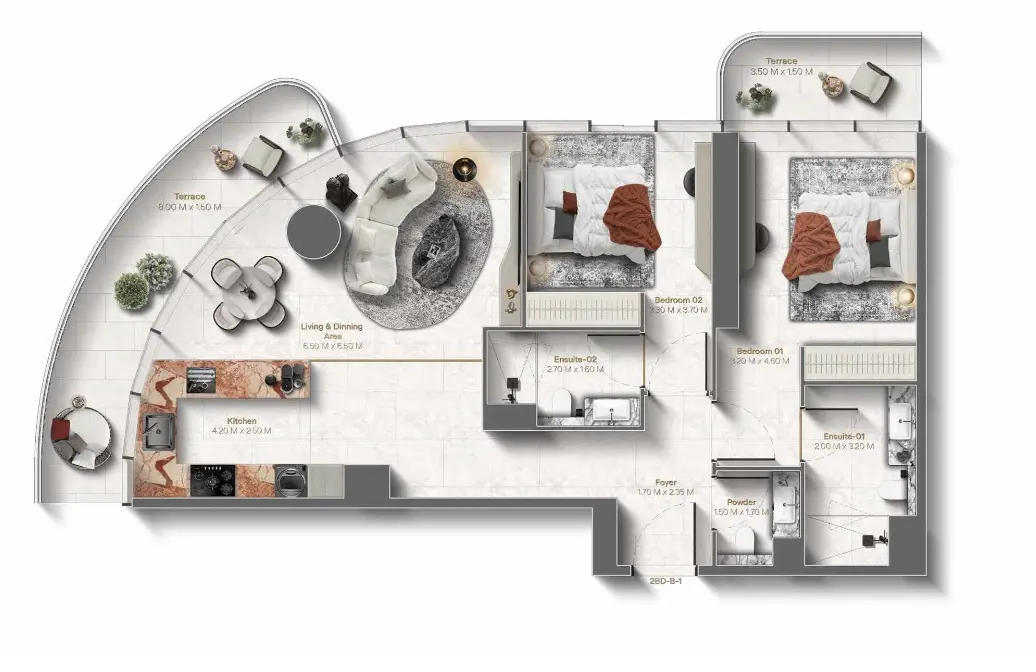 Floor plan for Type B7