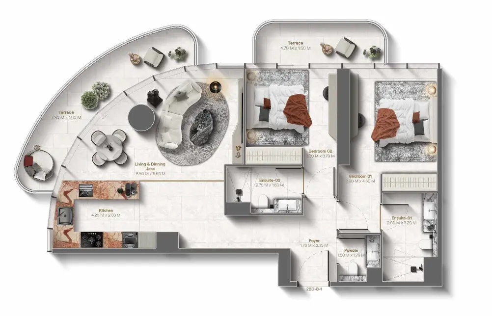 Floor plan for Type B5