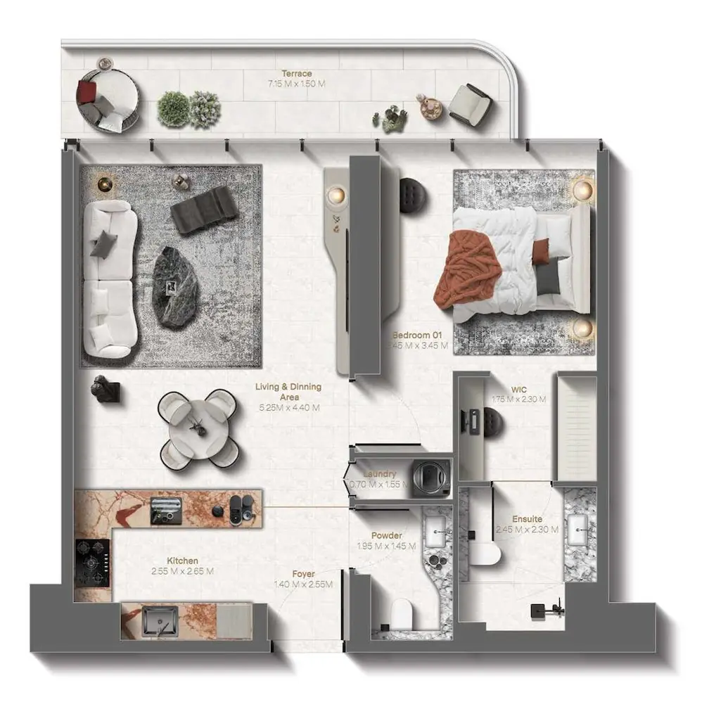 Floor plan for Type B3