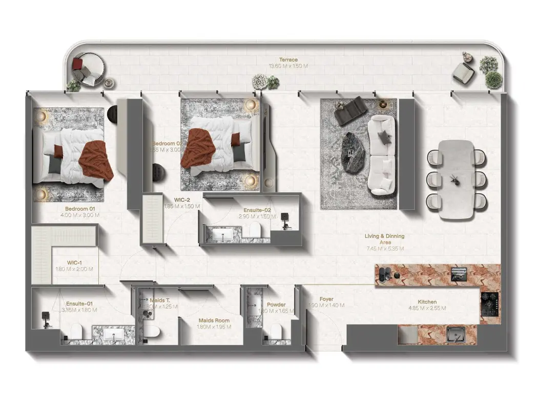 Floor plan for Type C2