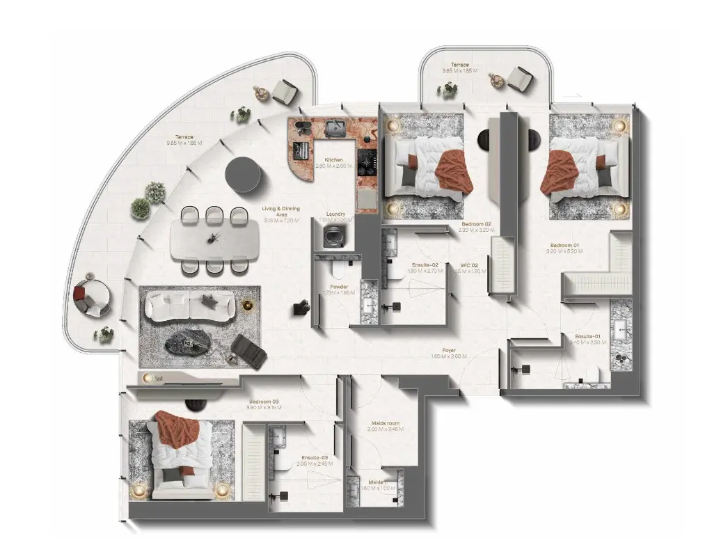 Floor plan for Type B2