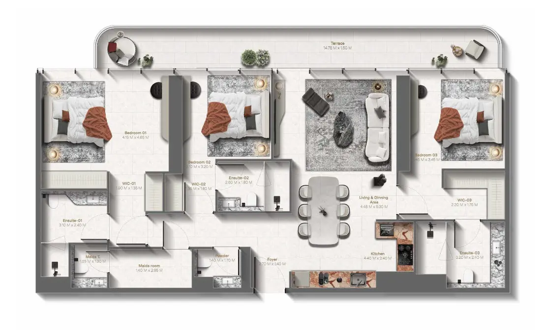 Floor plan for Type C4