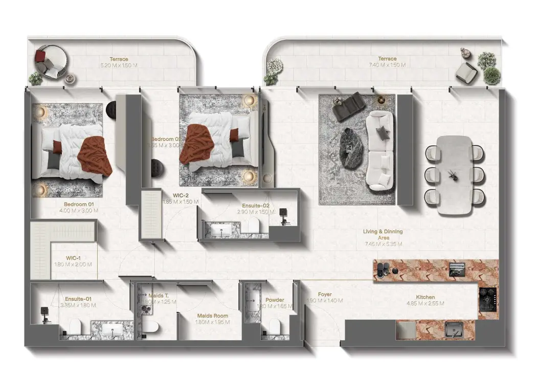 Floor plan for Type C3