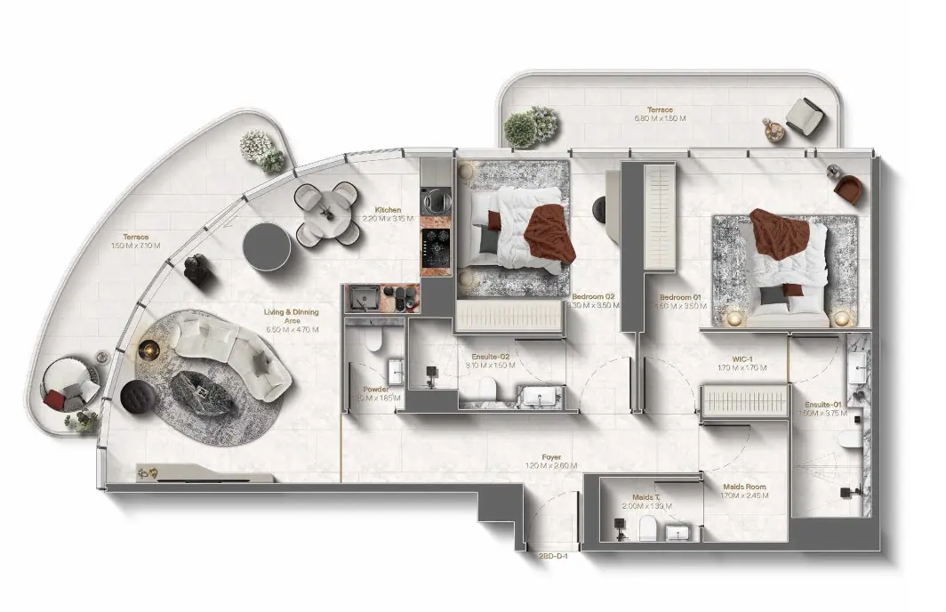 Floor plan for Type D2