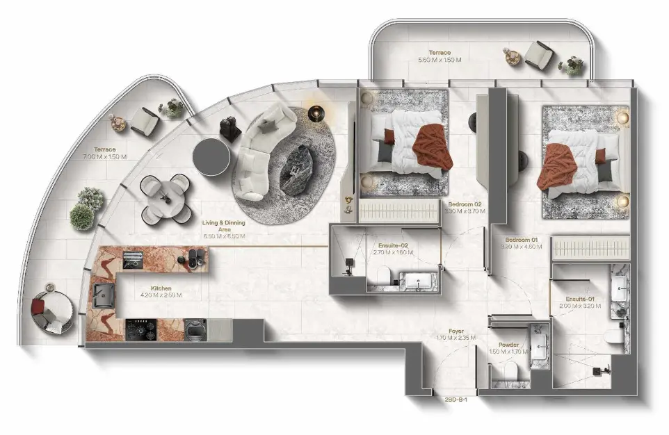 Floor plan for Type B4