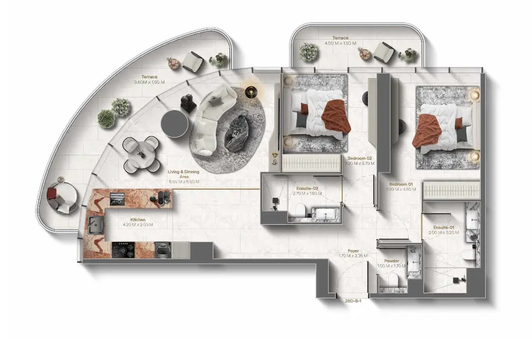 Floor plan for Type B2