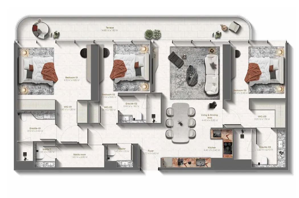 Floor plan for Type C1