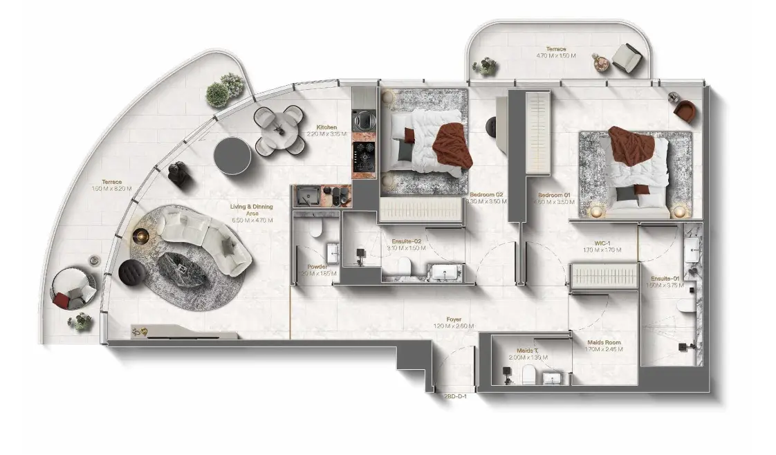 Floor plan for Type D1