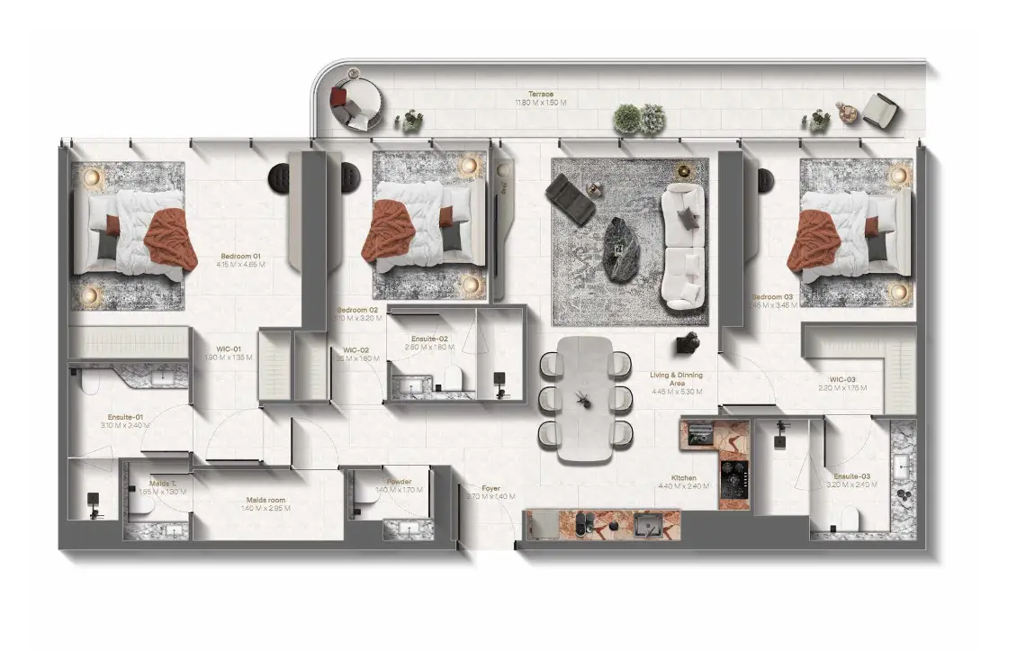 Floor plan for Type C3