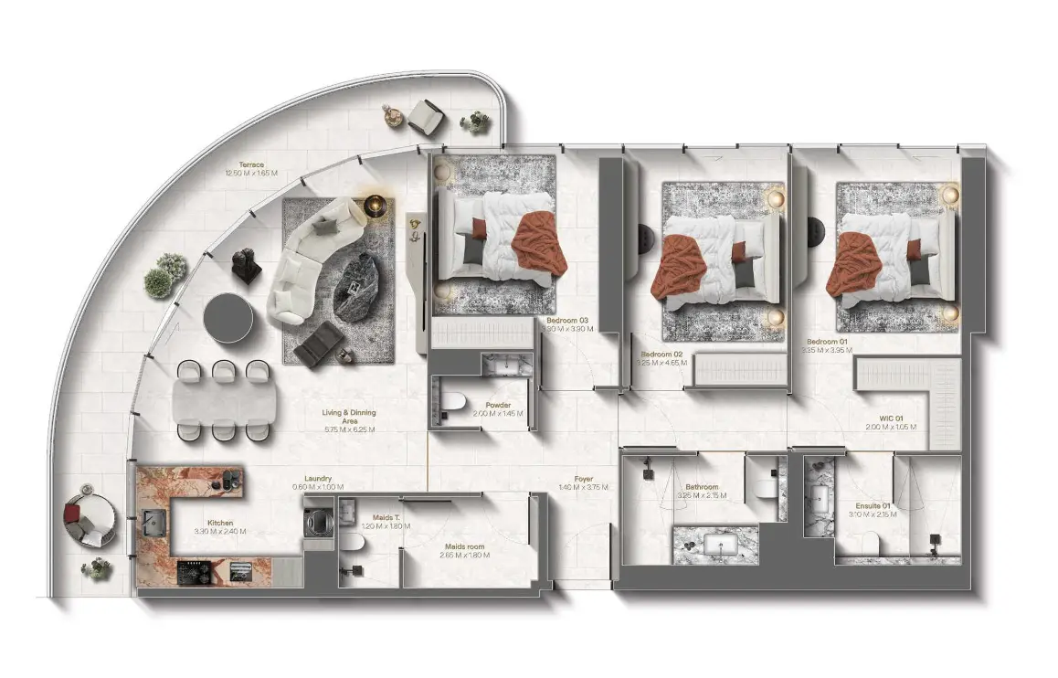 Floor plan for Type A3