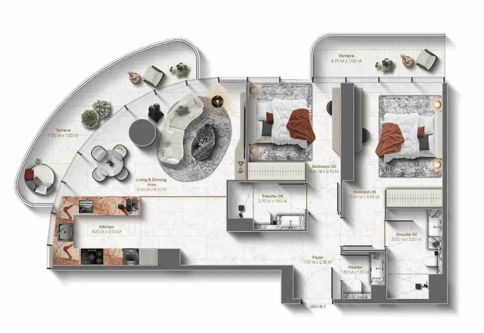 Floor plan for Type B8