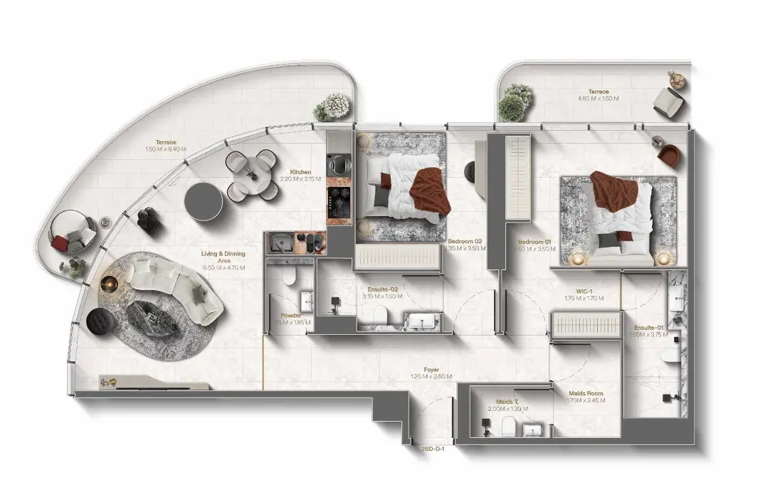 Floor plan for Type D3