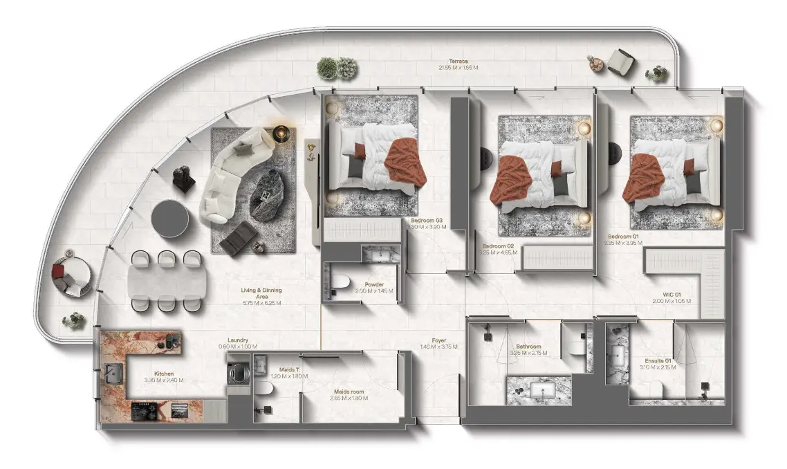 Floor plan for Type A1