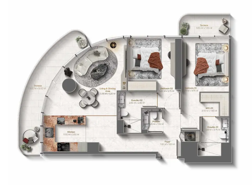Floor plan for Type A8