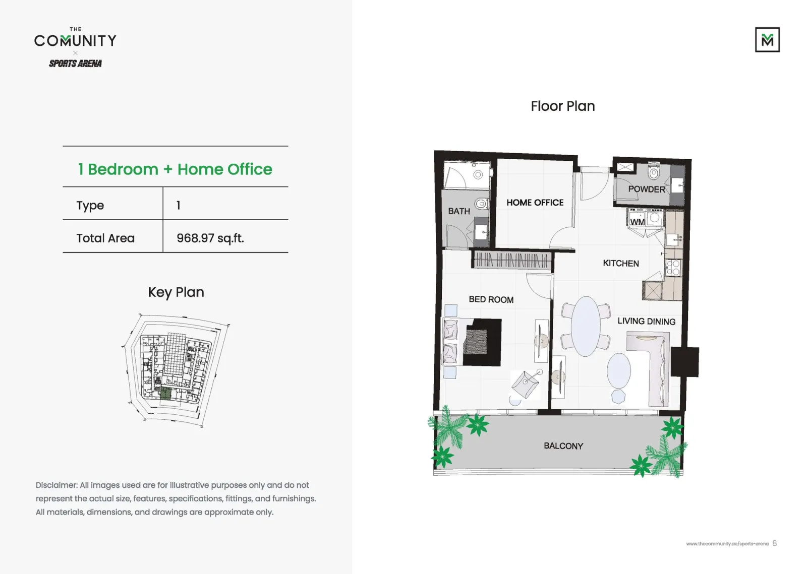 Floor plan for Type 1A