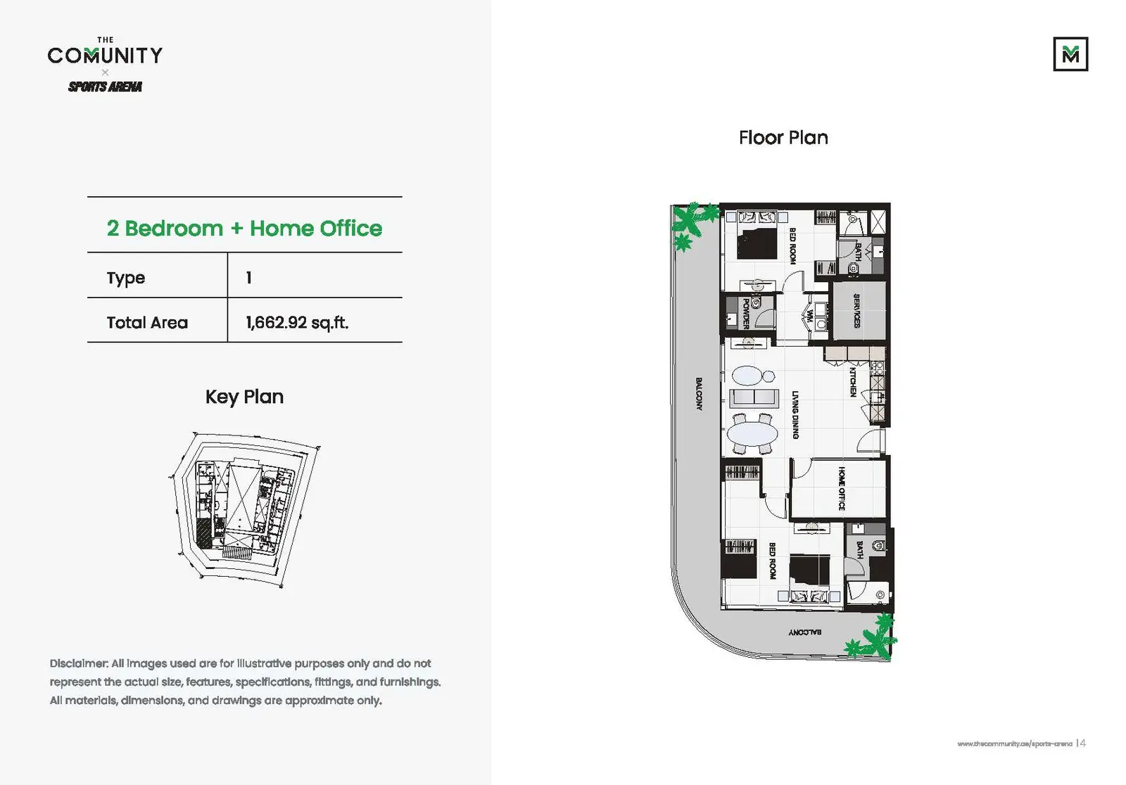 Floor plan for Type 1A