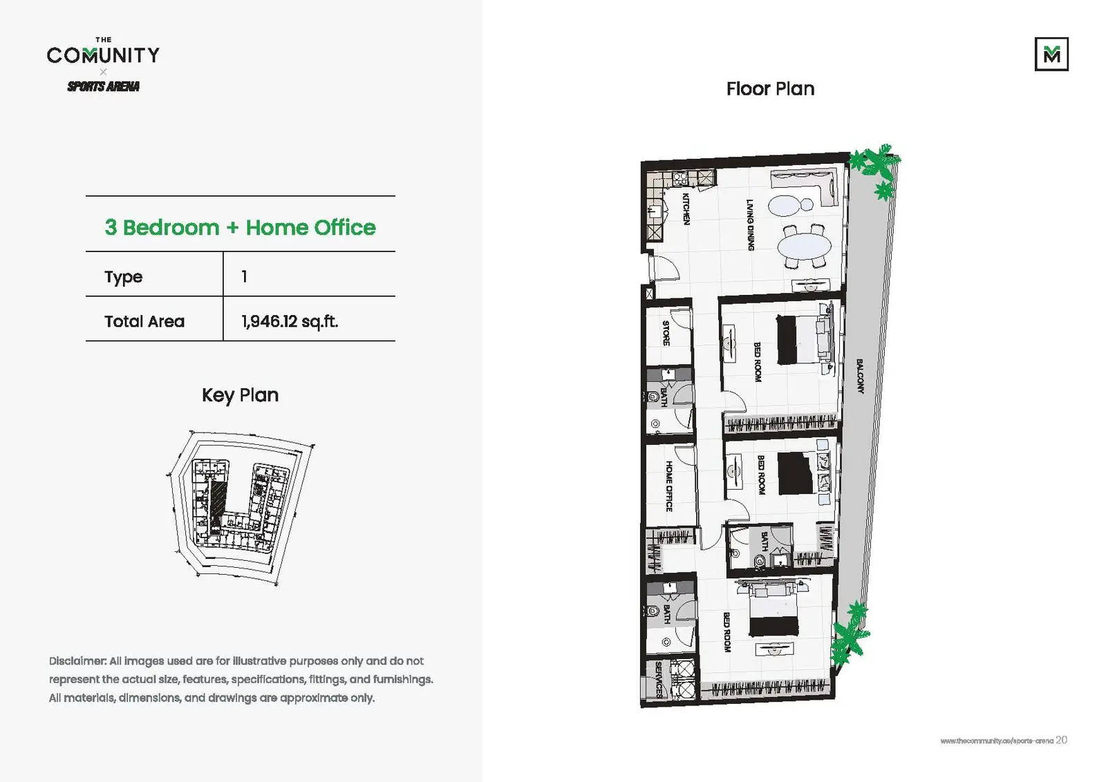 Floor plan for Type 1A