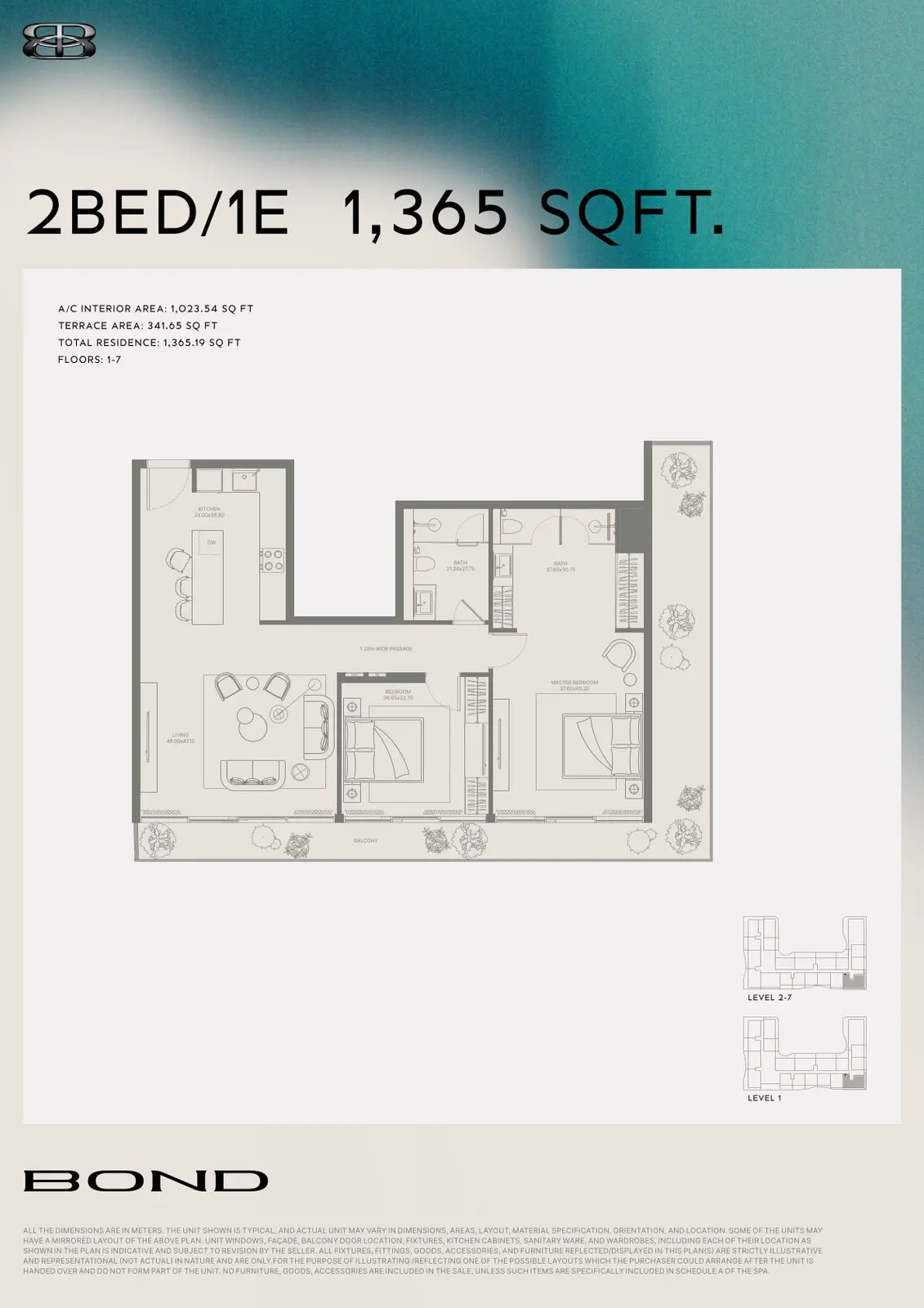 Floor plan for Type 1E