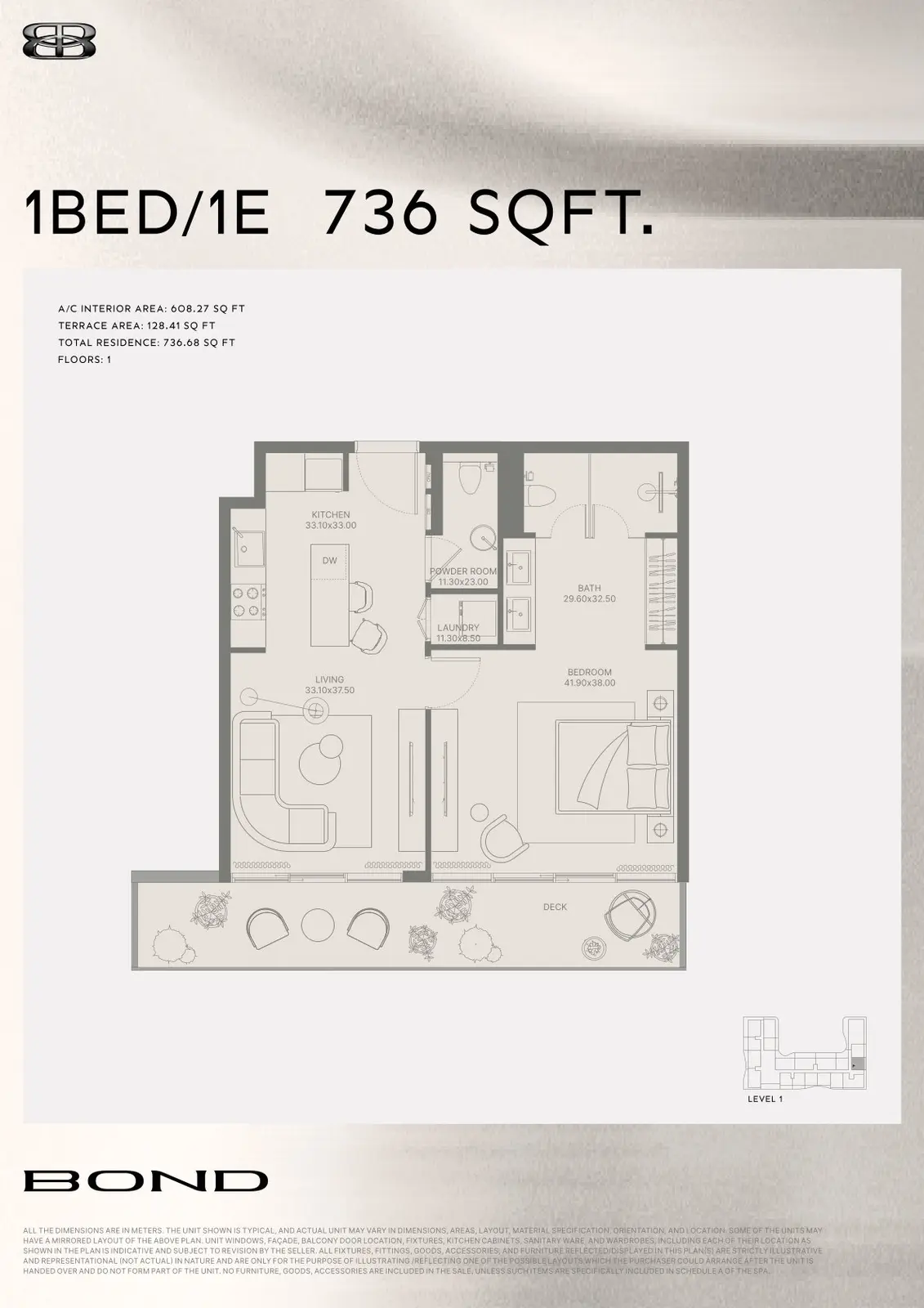 Floor plan for Type 1E