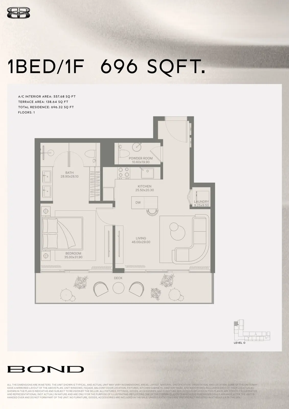 Floor plan for Type 1F