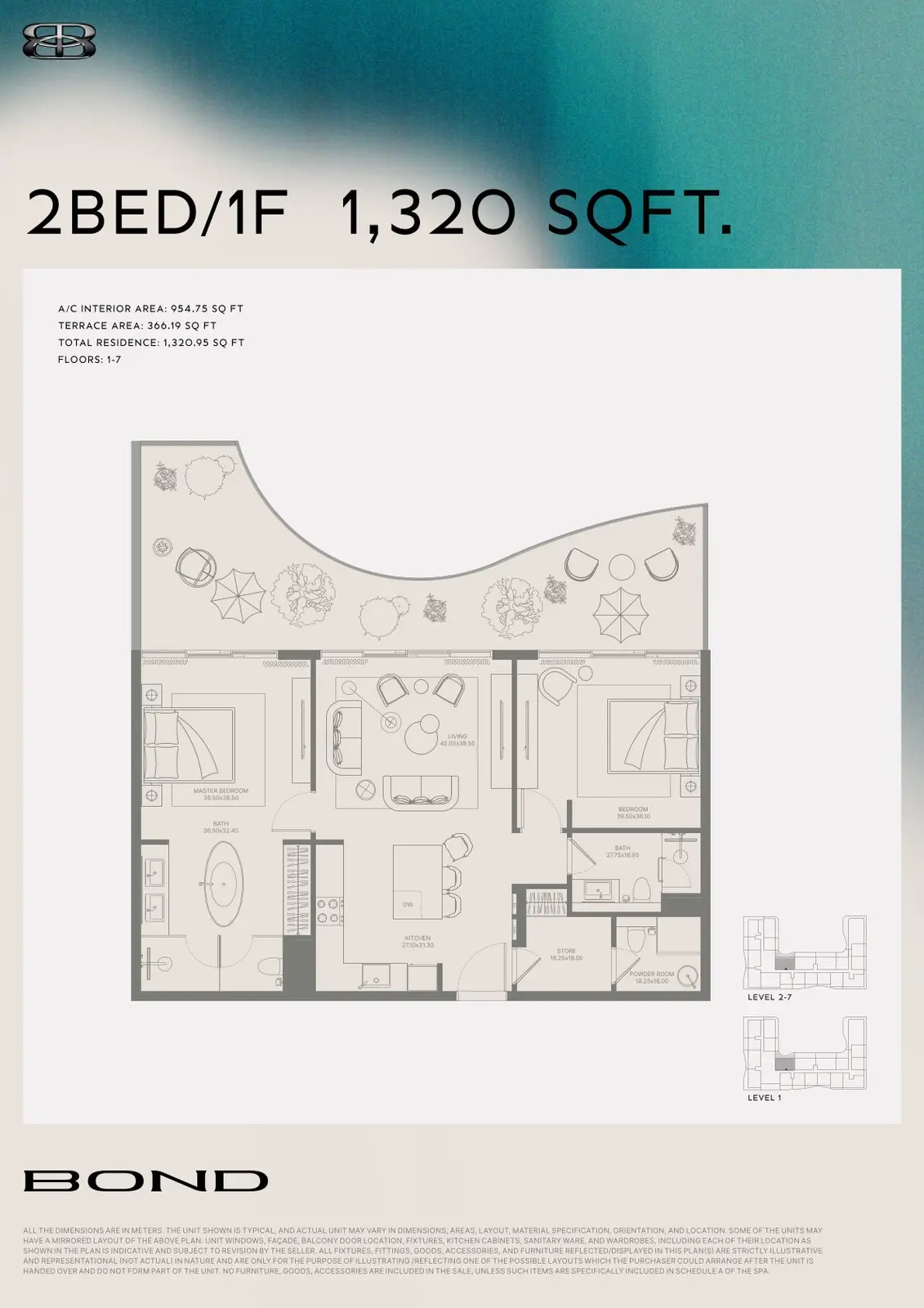 Floor plan for Type 1F