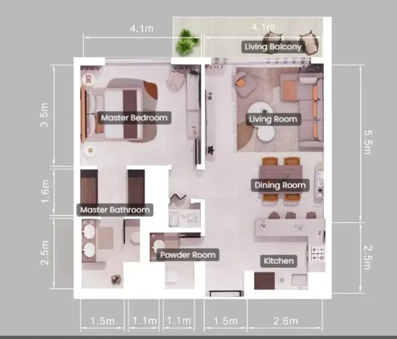 Floor plan for Type A Mirror