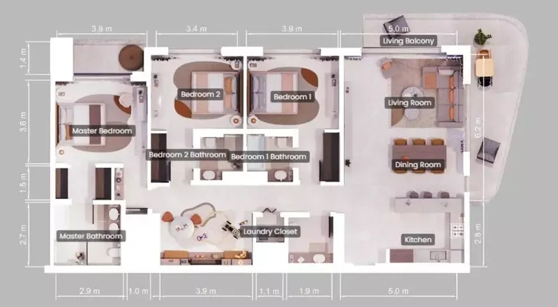 Floor plan for Type A Mirror
