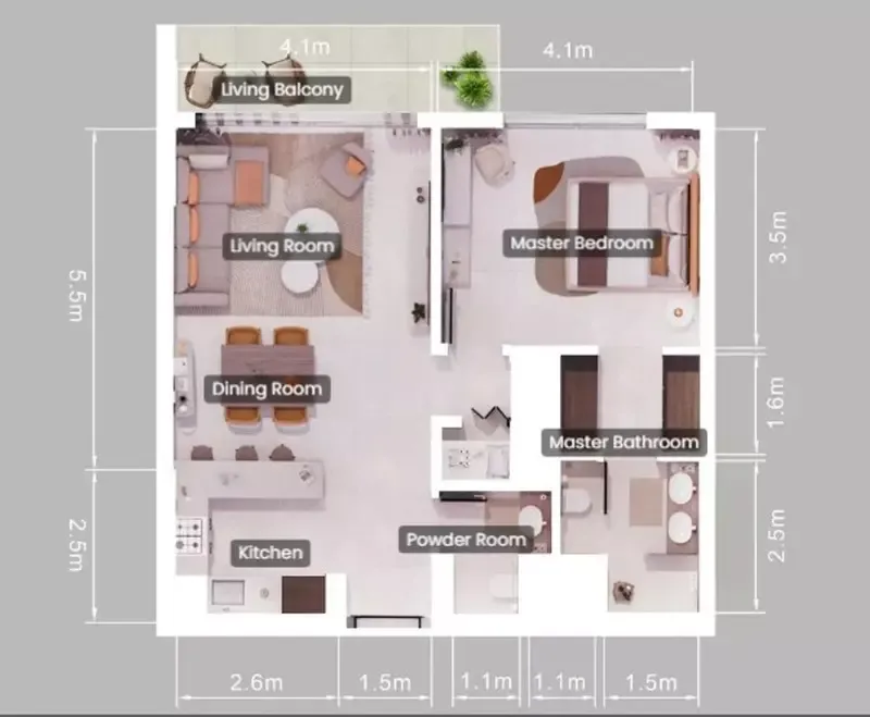 Floor plan for Type A