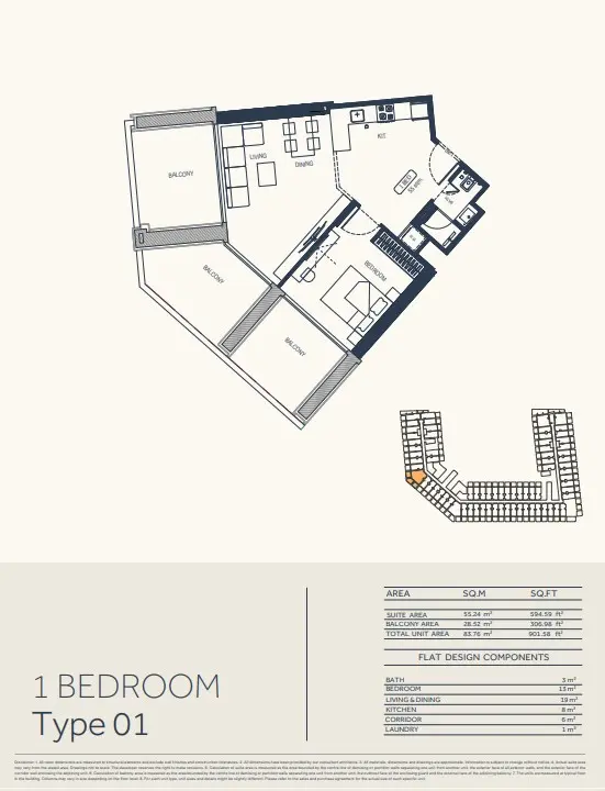 Floor plan for Type 01