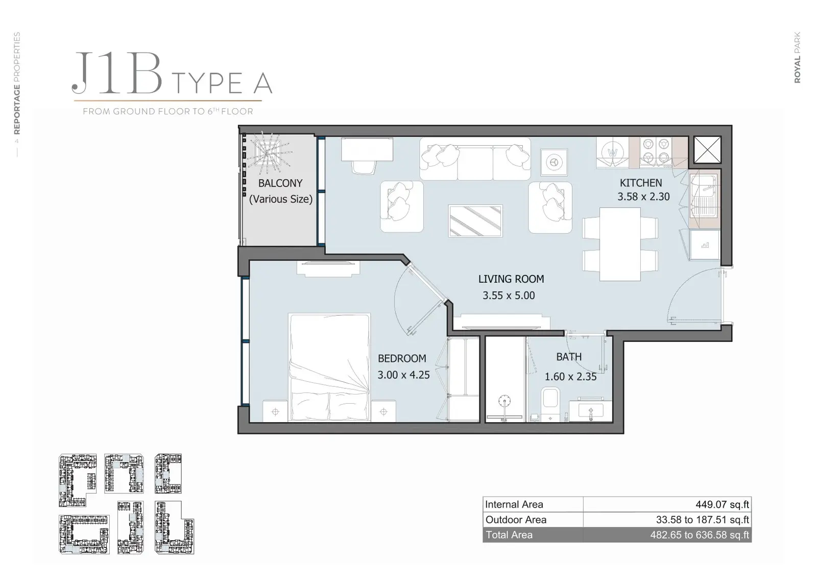 Floor plan for Type AJ