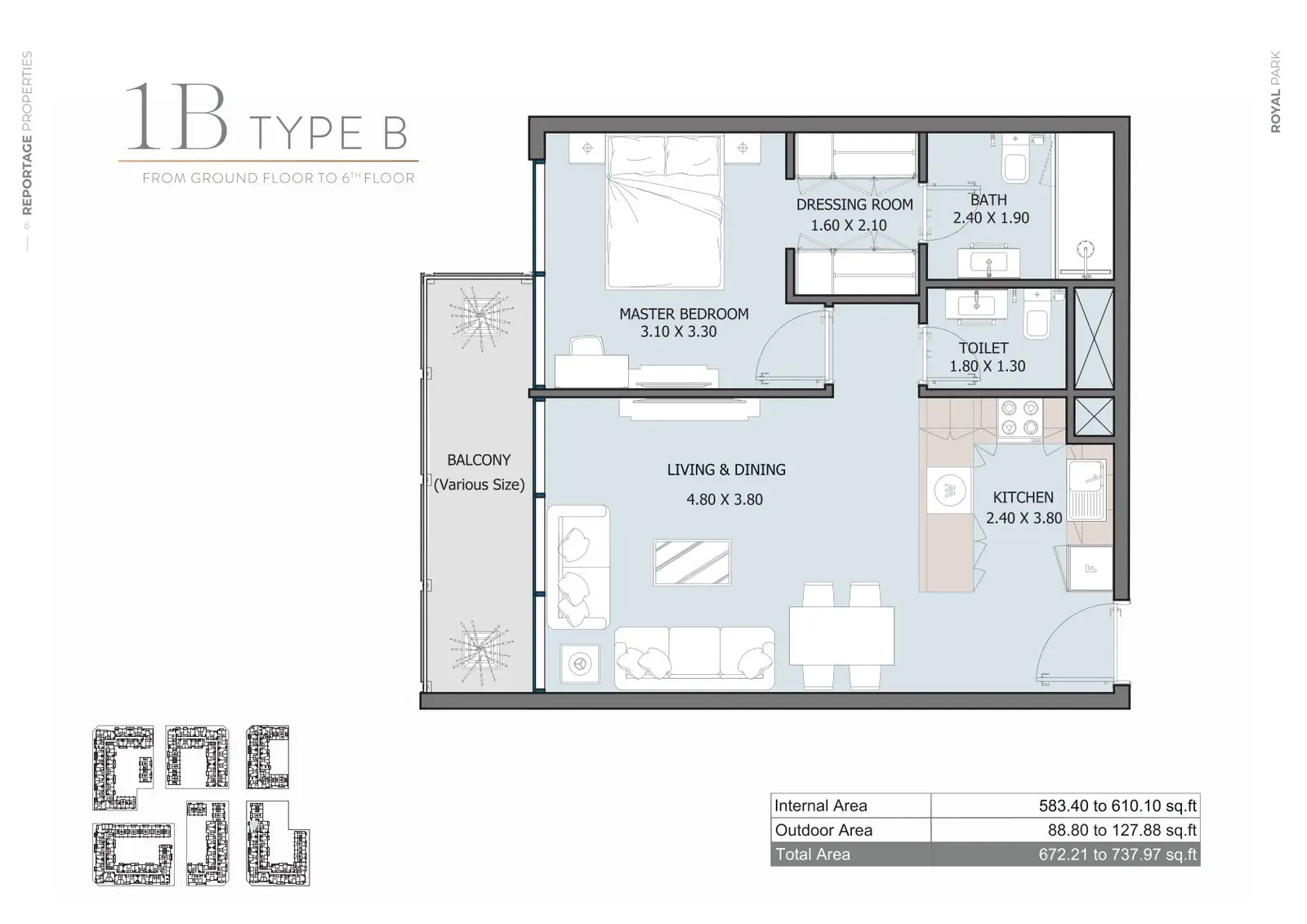 Floor plan for Type B