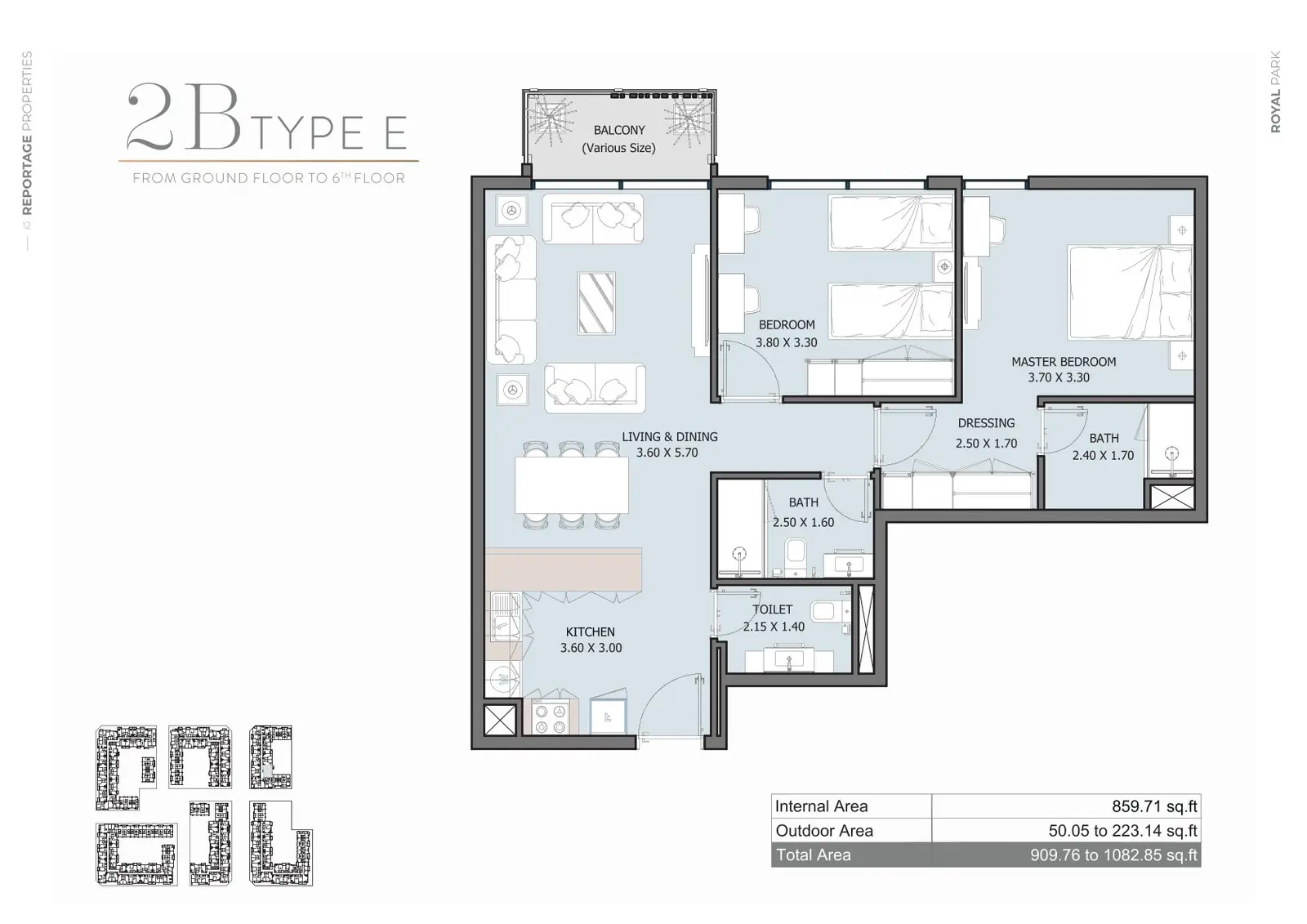 Floor plan for Type E