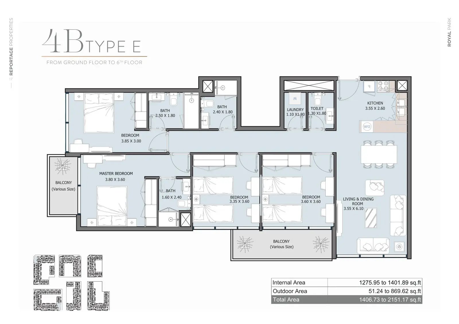 Floor plan for Type E