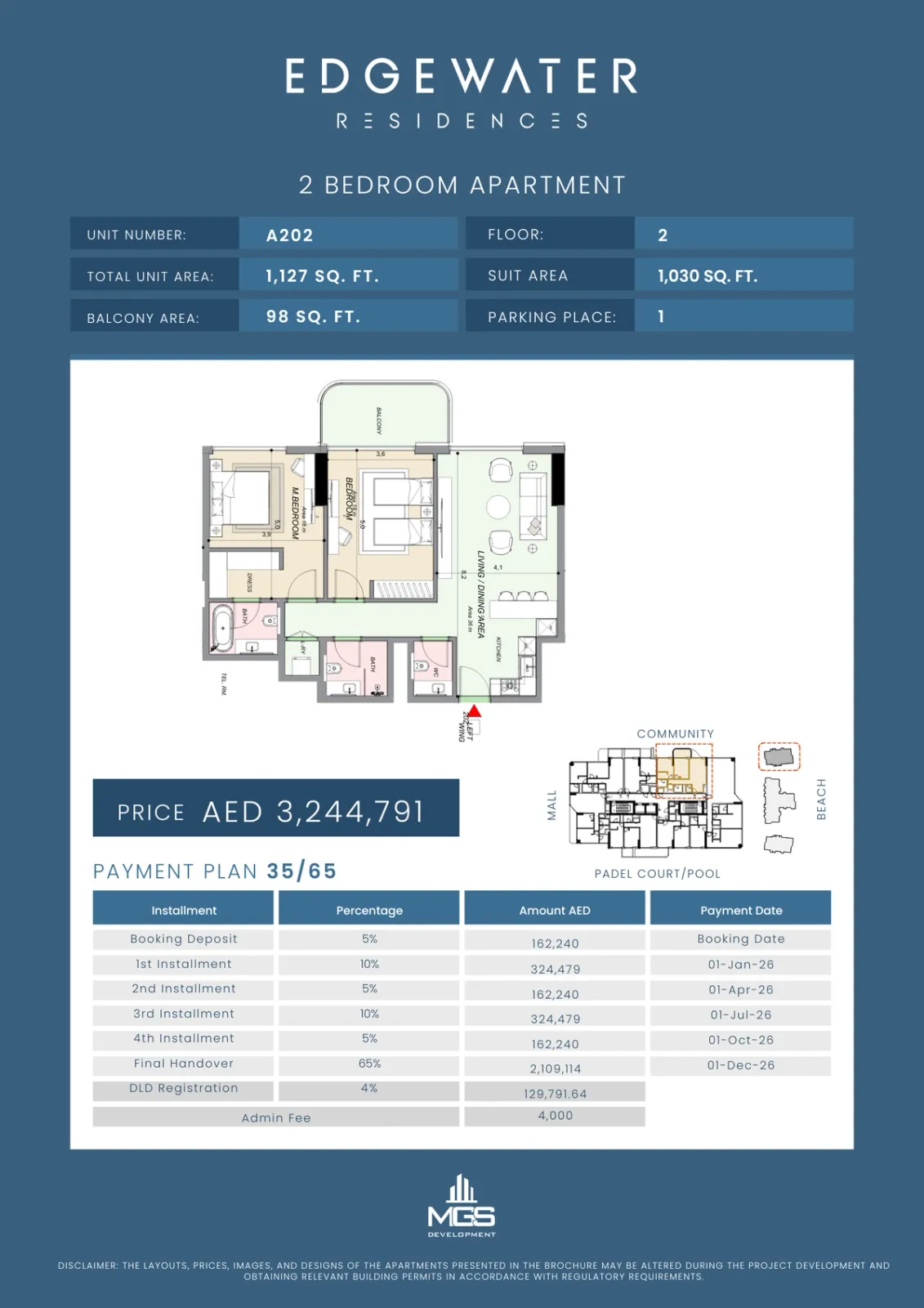 Floor plan for Unit A202