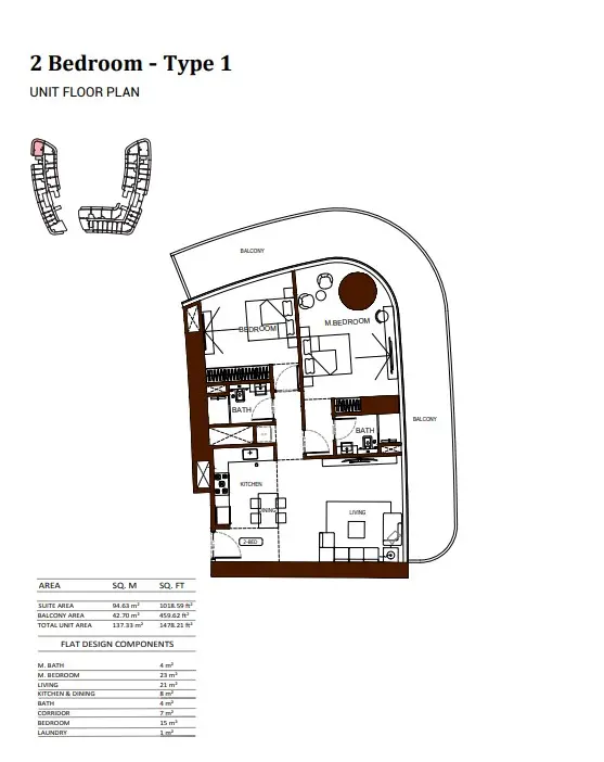 Floor plan for Type 1
