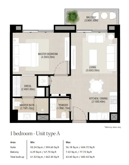 Floor plan for Type A