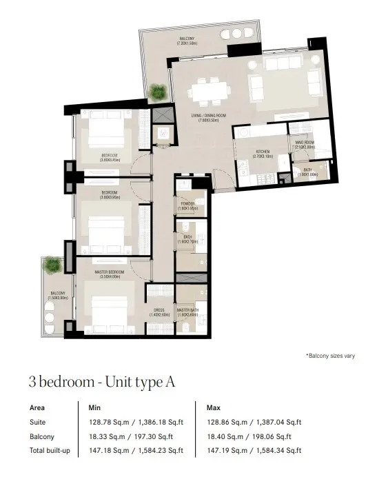 Floor plan for Type A