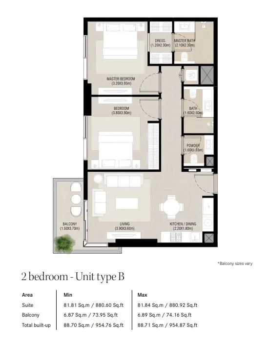 Floor plan for Type B