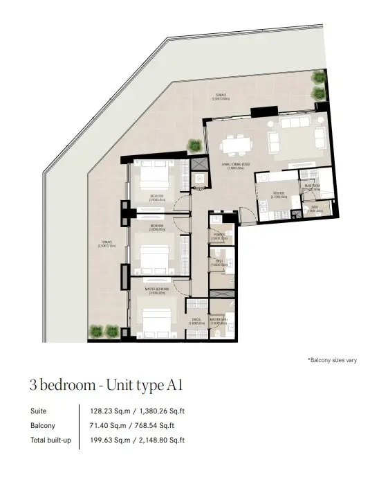 Floor plan for Type A1