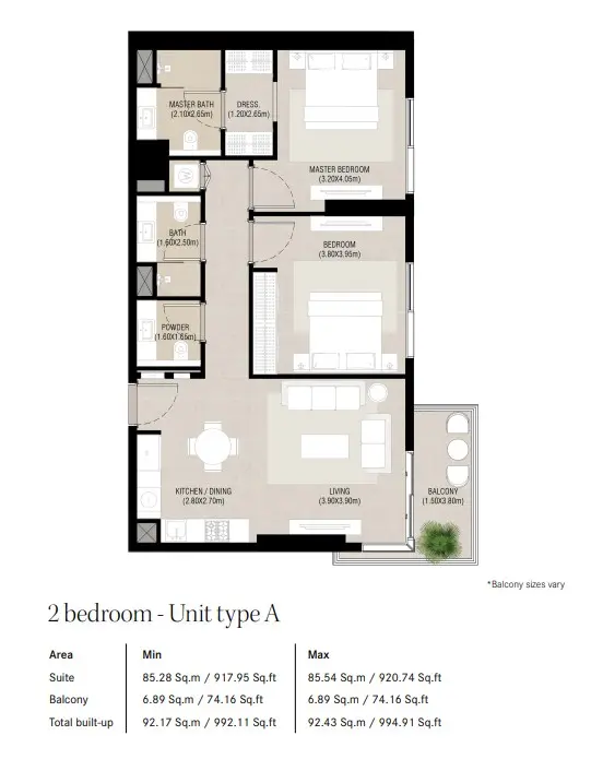 Floor plan for Type A