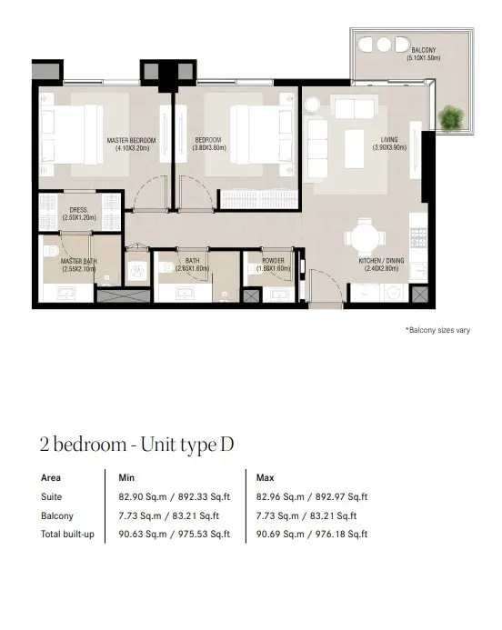 Floor plan for Type D