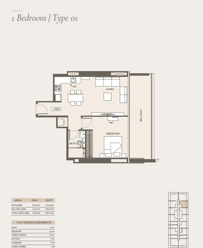 Floor plan for Type 1