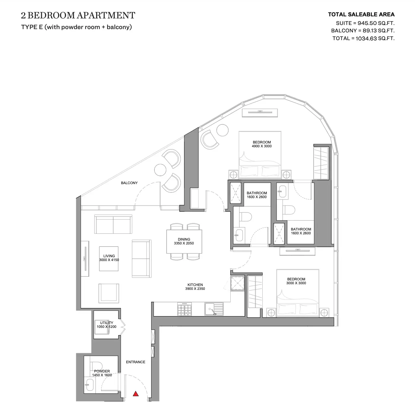 Floor plan for Type E