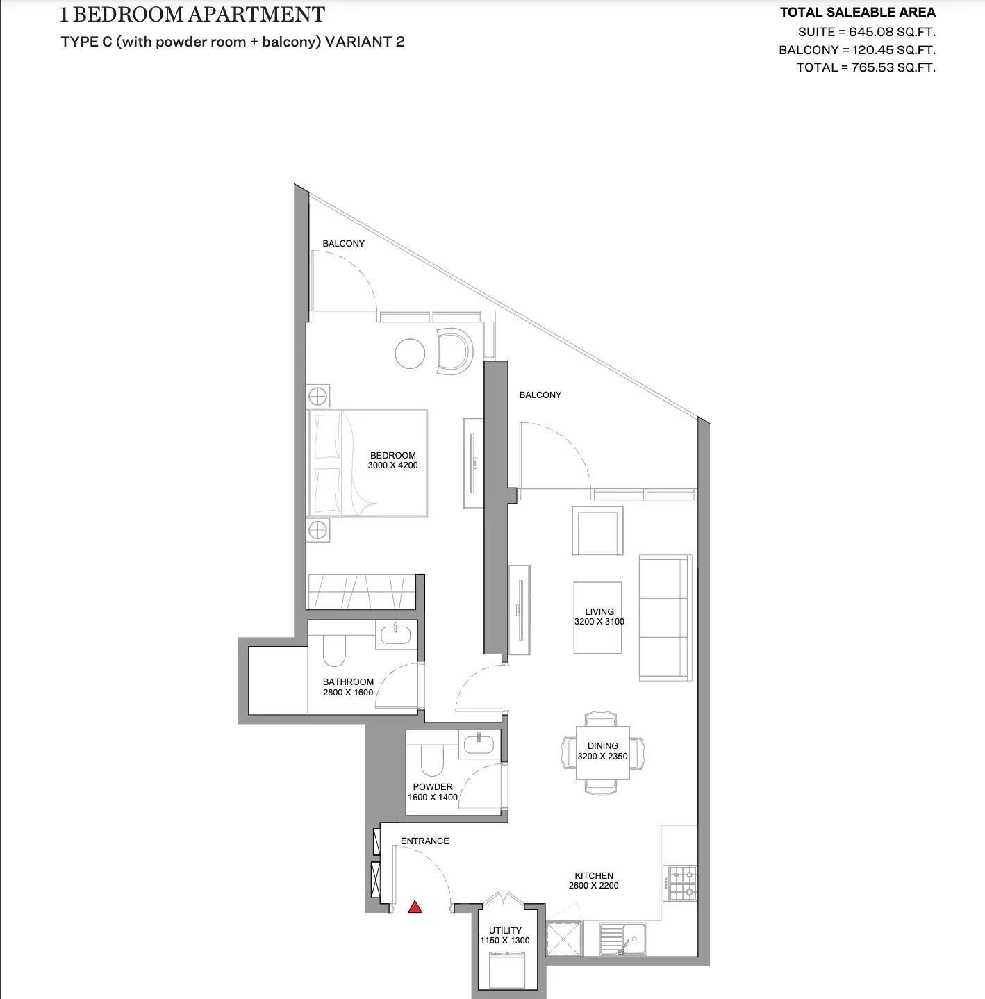 Floor plan for Type C Variant 2