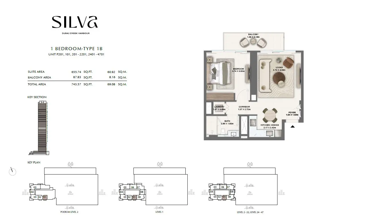 Floor plan for Type 1B