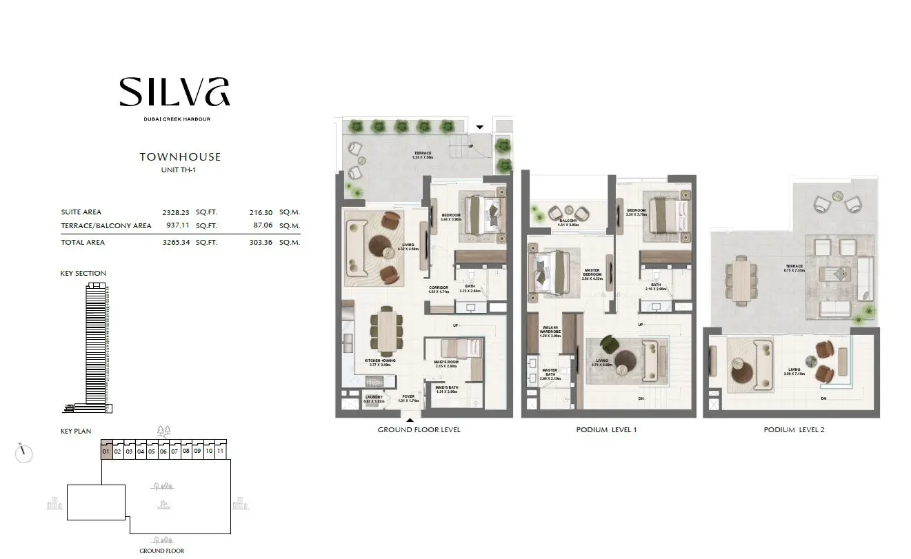 Floor plan for Type TH-1